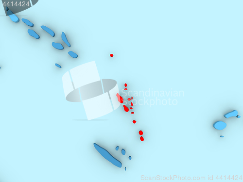 Image of Vanuatu on 3D map