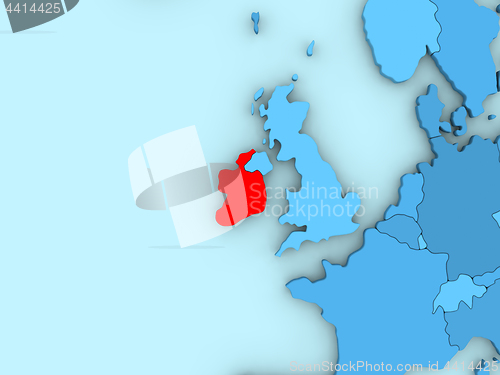 Image of Ireland on 3D map