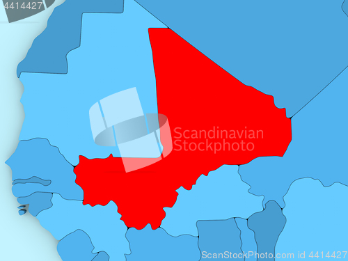 Image of Mali on 3D map