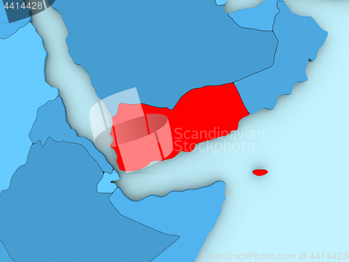 Image of Yemen on 3D map