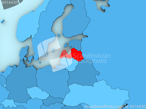 Image of Latvia on 3D map