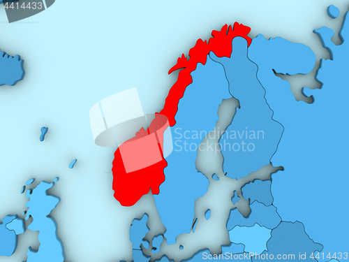 Image of Norway on 3D map