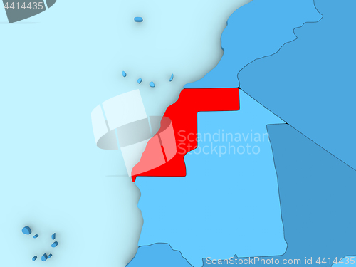 Image of Western Sahara on 3D map