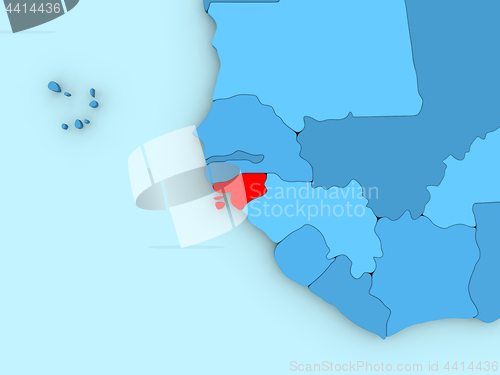 Image of Guinea-Bissau on 3D map