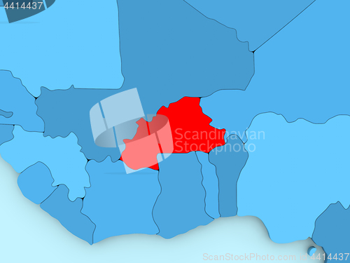 Image of Burkina Faso on 3D map