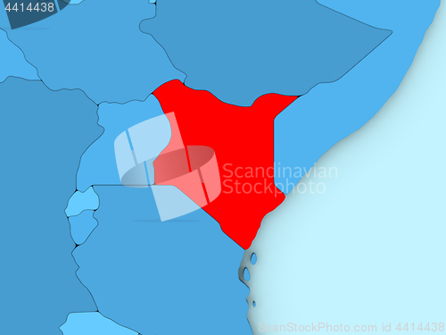 Image of Kenya on 3D map