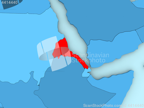 Image of Eritrea on 3D map