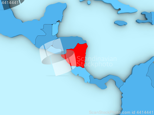 Image of Nicaragua on 3D map