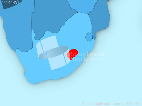 Image of Lesotho on 3D map