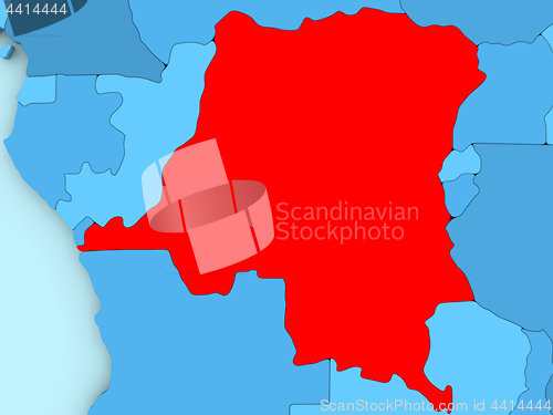 Image of Democratic Republic of Congo on 3D map