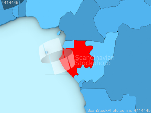 Image of Gabon on 3D map