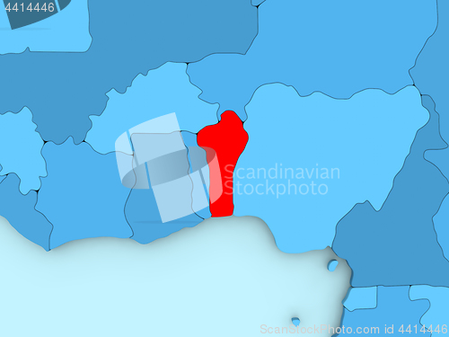 Image of Benin on 3D map