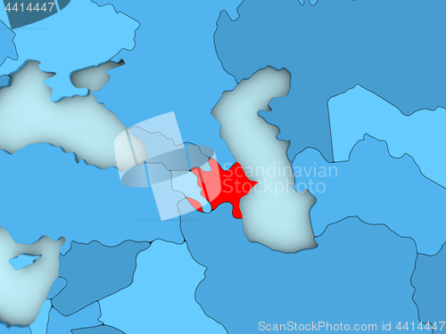 Image of Azerbaijan on 3D map
