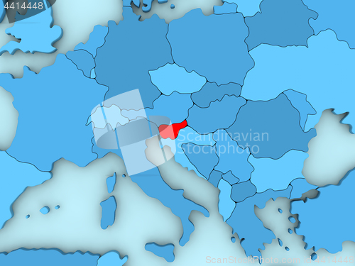 Image of Slovenia on 3D map