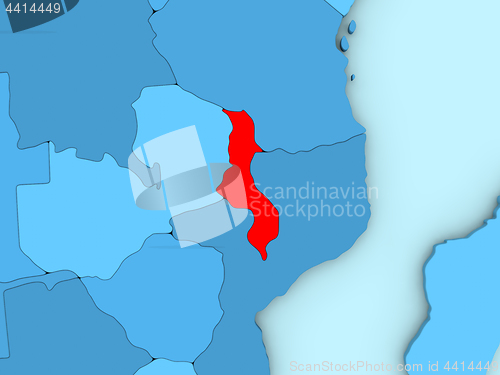 Image of Malawi on 3D map