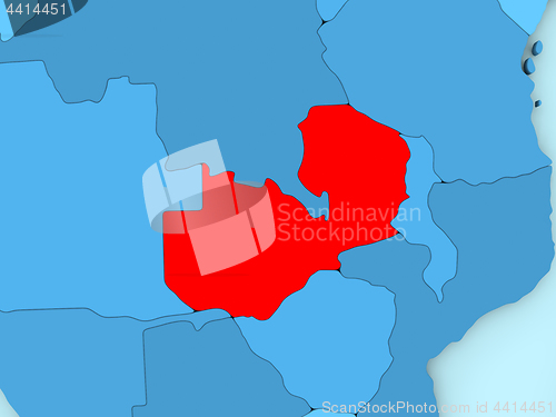 Image of Zambia on 3D map