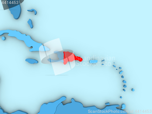 Image of Dominican Republic on 3D map