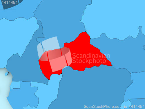 Image of Central Africa on 3D map