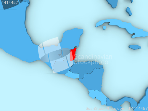 Image of Belize on 3D map
