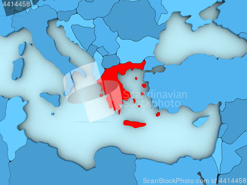Image of Greece on 3D map