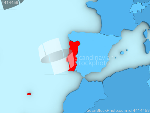 Image of Portugal on 3D map