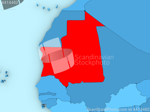 Image of Mauritania on 3D map