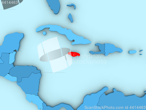 Image of Jamaica on 3D map