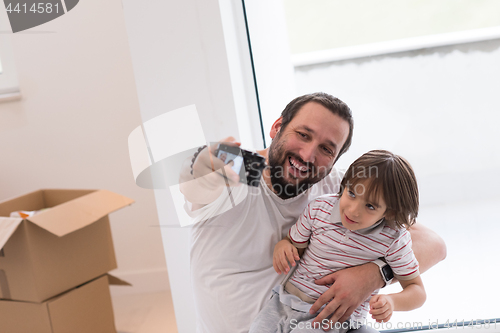 Image of selfie father and son