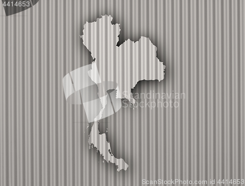Image of Map of Thailand on corrugated iron
