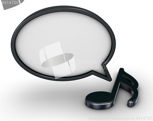 Image of speech bubble and music note