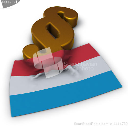 Image of paragraph symbol and flag of luxembourg