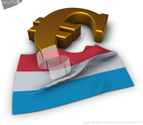 Image of euro symbol and flag of luxembourg