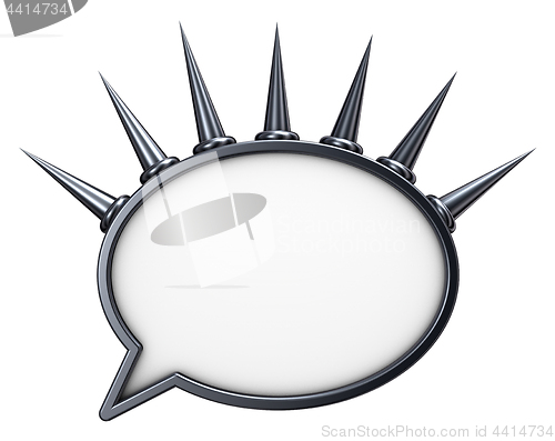 Image of metal speech bubble