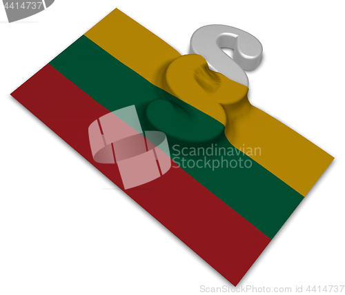 Image of paragraph symbol and flag of Lithuania