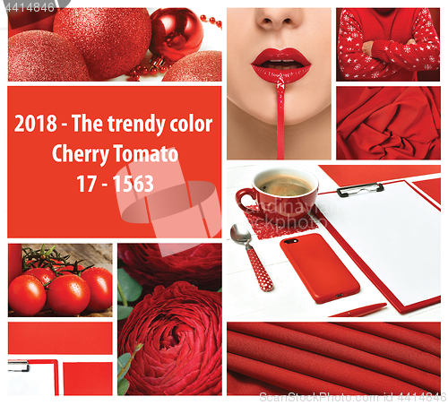 Image of Trendy color concept. Set with red color