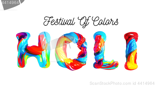 Image of Colorful 3d text holi. Holiday of colors in India
