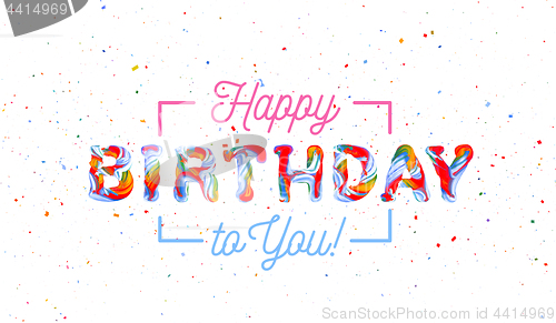 Image of Colorful 3d text birthday