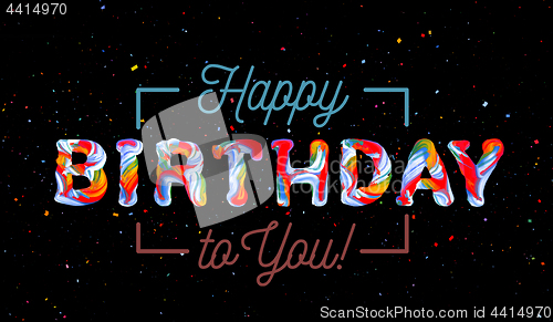 Image of Colorful 3d text birthday