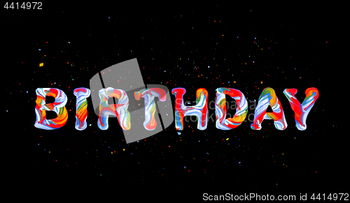 Image of Colorful 3d text birthday