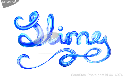 Image of Colorful 3d lettering slime. Fun for children