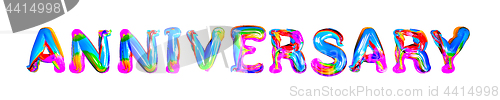 Image of Colorful 3d text anniversary