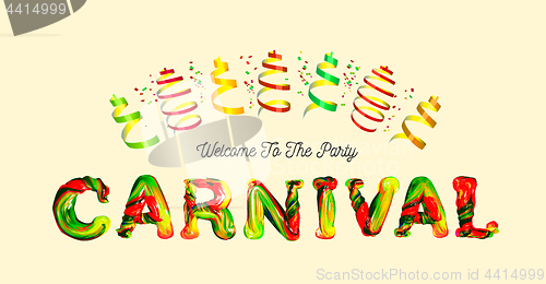 Image of Colorful 3d text carnival.