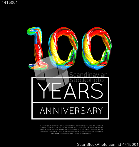 Image of 100th Anniversary, congratulation for company or person on black background