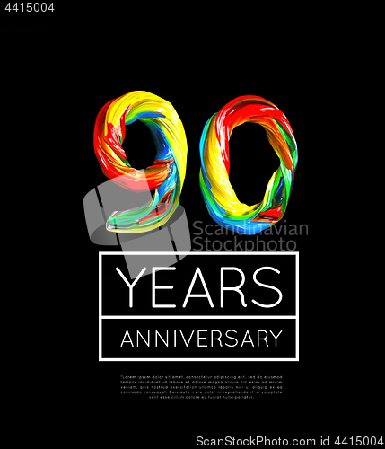 Image of 90th Anniversary, congratulation for company or person on black background