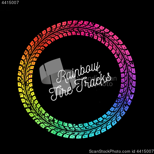 Image of Colorful vector tire tracks