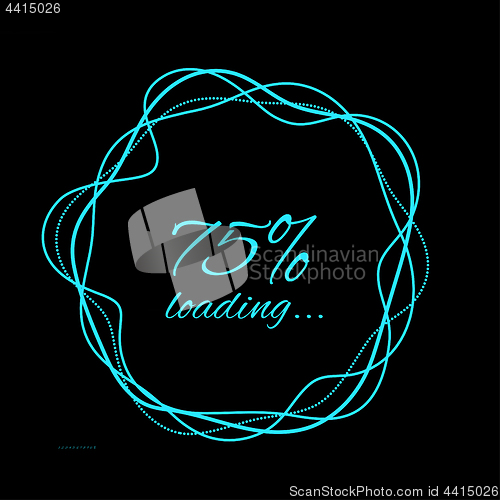 Image of Loading in the form of a hand drawn circle consisting of several waving lines that cross each other. Vector illustration for HUD or UI design