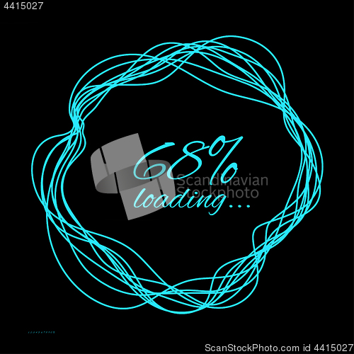 Image of Loading in the form of a hand drawn circle consisting of several waving lines that cross each other. Vector illustration for HUD or UI design