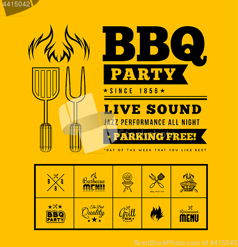 Image of BBQ party vector illustration