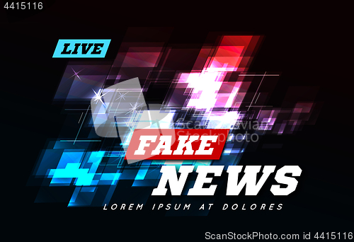 Image of Live Fake News Can be used as design for television news or Internet media. Vector