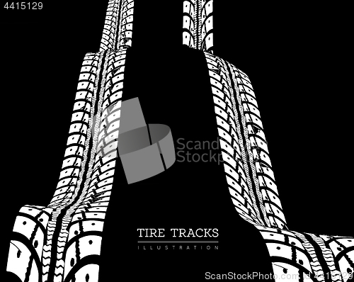 Image of Tire tracks vector illustration